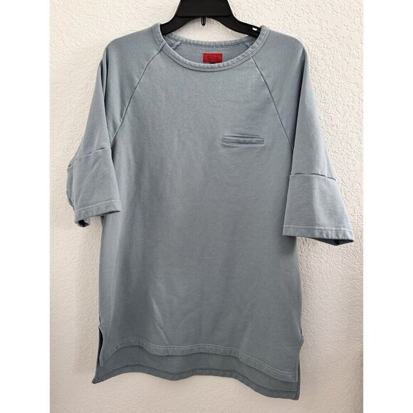 Killion Women's French Terry Tunic Sweatshirt XL Short Sleeve Dusty Blue‎ Cozy - Picture 1 of 10